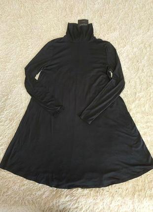 Женское платье-туника v by very (новое) - черный легкий трикотаж | длинный рукав | размер m (uk 12 / 46)