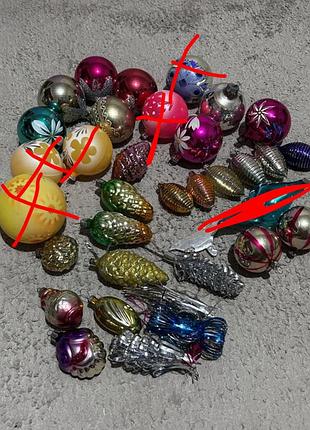 Новогодние игрушки ссср стекло набор