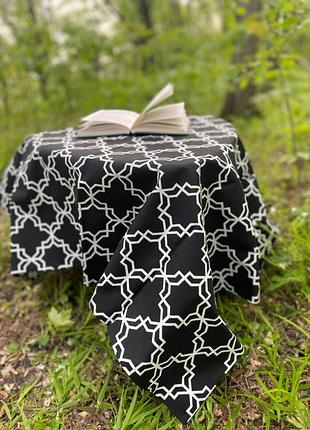 Br s скатертина тифлонова водовідштовхувальна 120 х 175 чорний орнамент