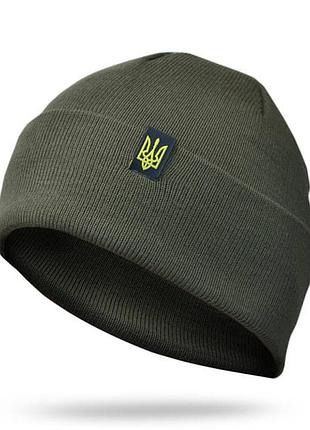 Br s шапка зимова взязана двошарова олива