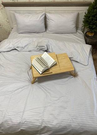 Br s  комплект постельного белья страйп сатин попельный двуспальный