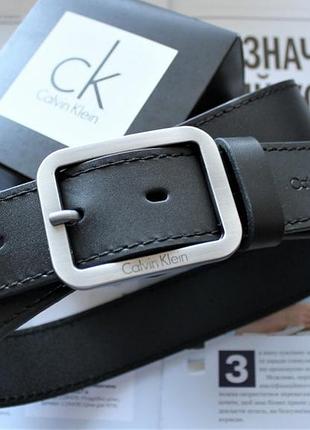 Br s мужской кожаный ремень calvin klein с белой пряжкой черный