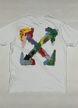 Біла чоловіча футболка офф вайт майка off white big logo розмір м л