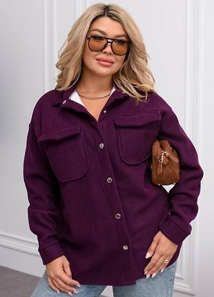 Вельветова сорочка на хутрі