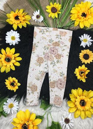 Бежеві квіткові штанішки на 1-2 міс