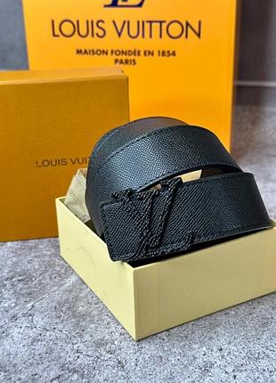 Br s ремень черный lv initials taiga с черной пряжкой mb015