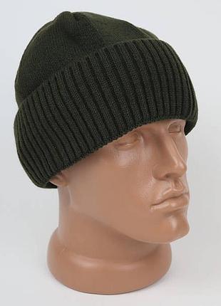 Br s тепла зимова в'язана шапка підклад із флісу олива