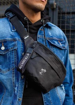 Br s сумка бананка барсетка через плече without з принтом palm black