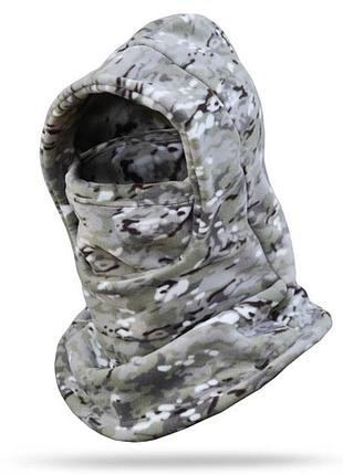 Br s балаклава флисовая мультифункциональная регулируемой маской на фиксаторах белый мультикам