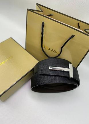 Br s ремінь чорний tom ford reversible classic пряжка срібного кольору r142