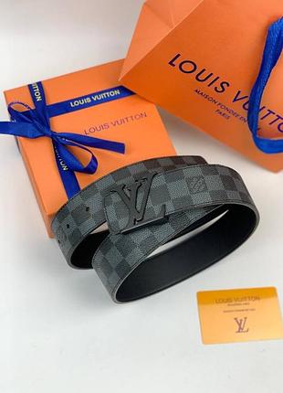 Br s ремень louis vuitton c черной пряжкой lv initials damier graphite r112