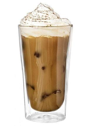 Набор стаканов с двойным дном con brio cb-8735-2 350 мл 2 шт, прозрачные чашки с двойными стенками br s