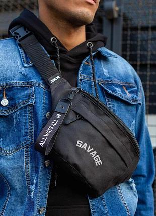 Br s сумка бананка барсетка через плече without з принтом savage black