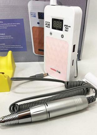 Портативний фрезер для нігтів nail drill yt-928 акумуляторний з індикатором заряду на 35 000 оборотів. колір: білий br s