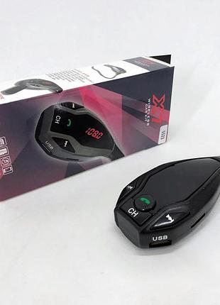Автомобильный трансмиттер fm mod. x7 bt модулятор bluetooth золотой, фм модулятор в машину. цвет: черный br s