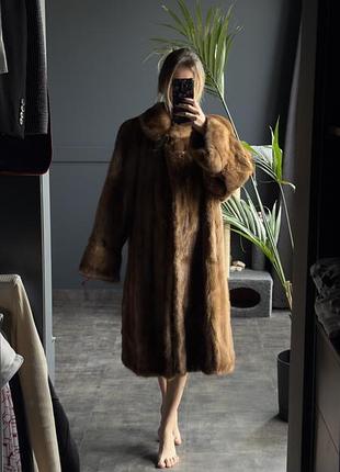 Натуральна шубка з норки, коричнева, італія
