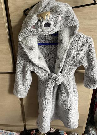 Дитячий тепленький плюшевий халат george, 4-5 років, 104/110