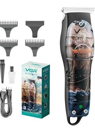 Профессиональный триммер для стрижки волос и бороды vgr v-953 с насадками, окантовочная машинка br s
