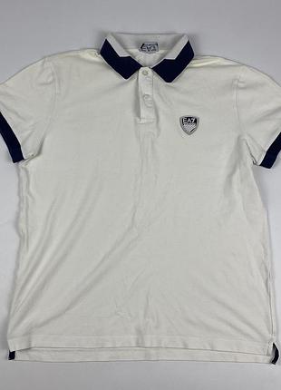 Emporio armani чоловіча поло футболка біла