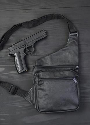 Подарочный набор 2в1! сумка кожаная + профессиональный фонарь: police bl-x71-p50 br s