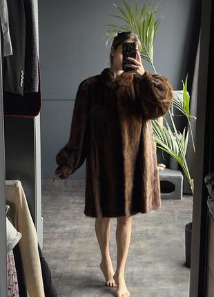 Натуральна шуба з норки, коричнева, італія