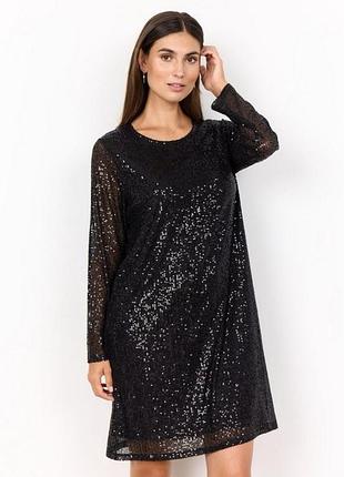 Платье вечернее с пайетками soyaconcept блестящее нарядное черное платье новое