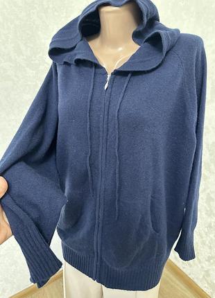 Кашеміровий худі толстовка вільного крою з капюшоном 100% кашемір