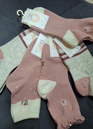 Бавовняні дитячі шкарпетки дівчаткам, 4-8 років золото