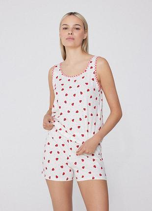 Пижама женская tezenis (100% хлопок) майка+шорты