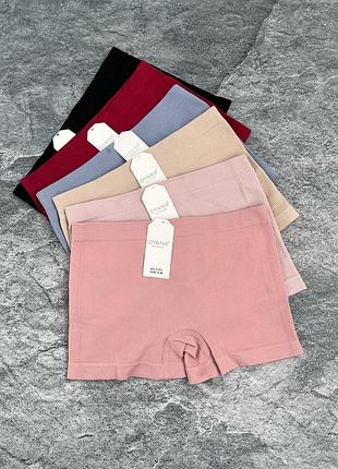 Жіночі трусики шортики (боксери) в рубчик на високій посадці dyana