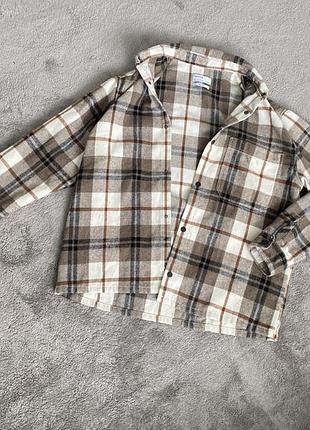 Тепла куртка-сорочка в клітинку