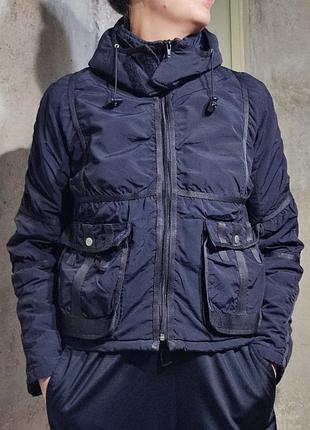 Куртка оверсайз с капюшоном укороченая короткая свободная прямая спортивная