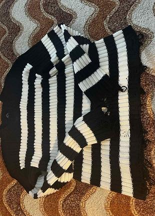 Кофта в’язана, чорно-біла d10221007