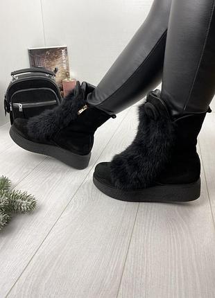 Черевики жіночі vladeks 109 чорні (зима замша натуральна)