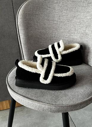 Лофери жіночі чорні замшеві осінні весняні зимові теплі