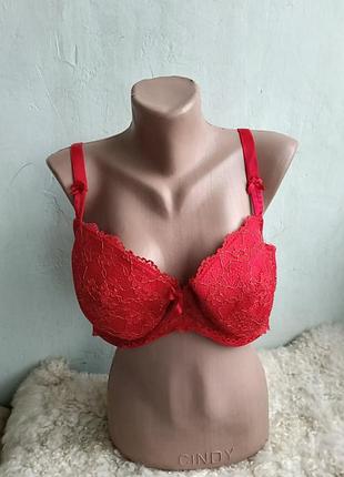 Бюстгальтер, лиф, с поролоном красный с золотым люрексом 85 е george