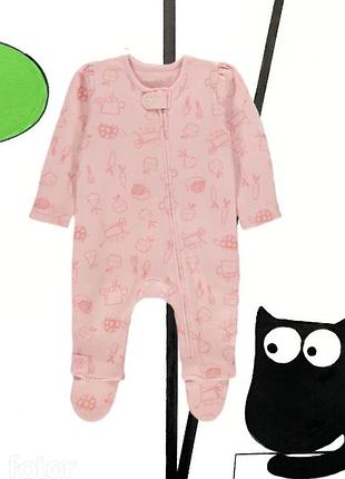 Хлопковый человечек комбинезон слип для девочки