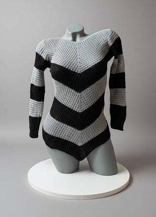 Стильный вязаный свитер 5
