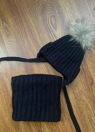 Шапка и шарф 2-3 года