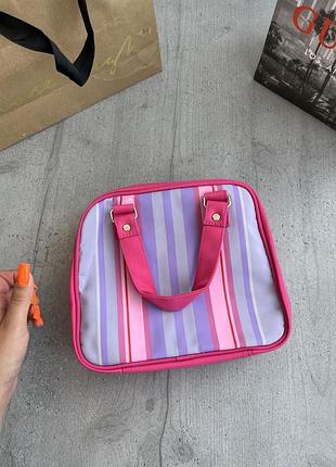 Косметичка рожева бузкова смужка