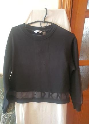 Свитшот, джемпер женский трикотажный черный натуральный коттоновый спортивный короткий 54см длиной,57см в груди,