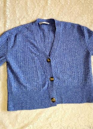 Стильный, шерстяной, теплый кардиган, кофта zara на женщину, девушку.