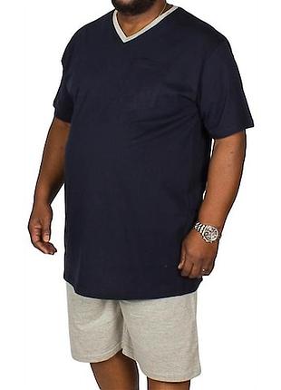 Нова бавовняна чоловіча піжама футболка і шорти великого розміру 6xl