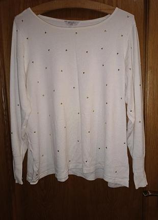 Шикарная белая кофта джемпер в сердечки
