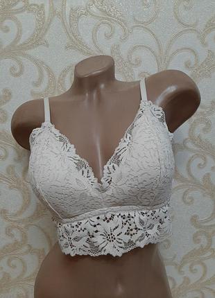 Кружевной ажурный бюстгальтер бралетт без косточек h&m
