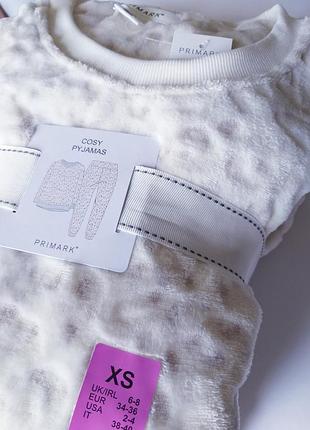 Пижама теплая женская леопард из велсофта primark