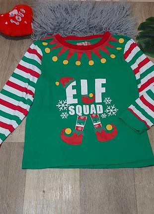 Кофта піжамна,трикотаж,новорічний принт 🛍❄️