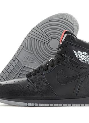 Кроссовки nike air jordan 1 mid se black winter fur зима мех распродаж sale