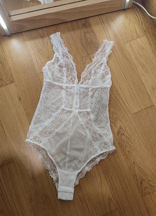 Мереживний боді oysho білий,молочний