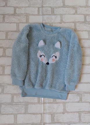 Тепла махрова кофта на дівчинку лисенок primark